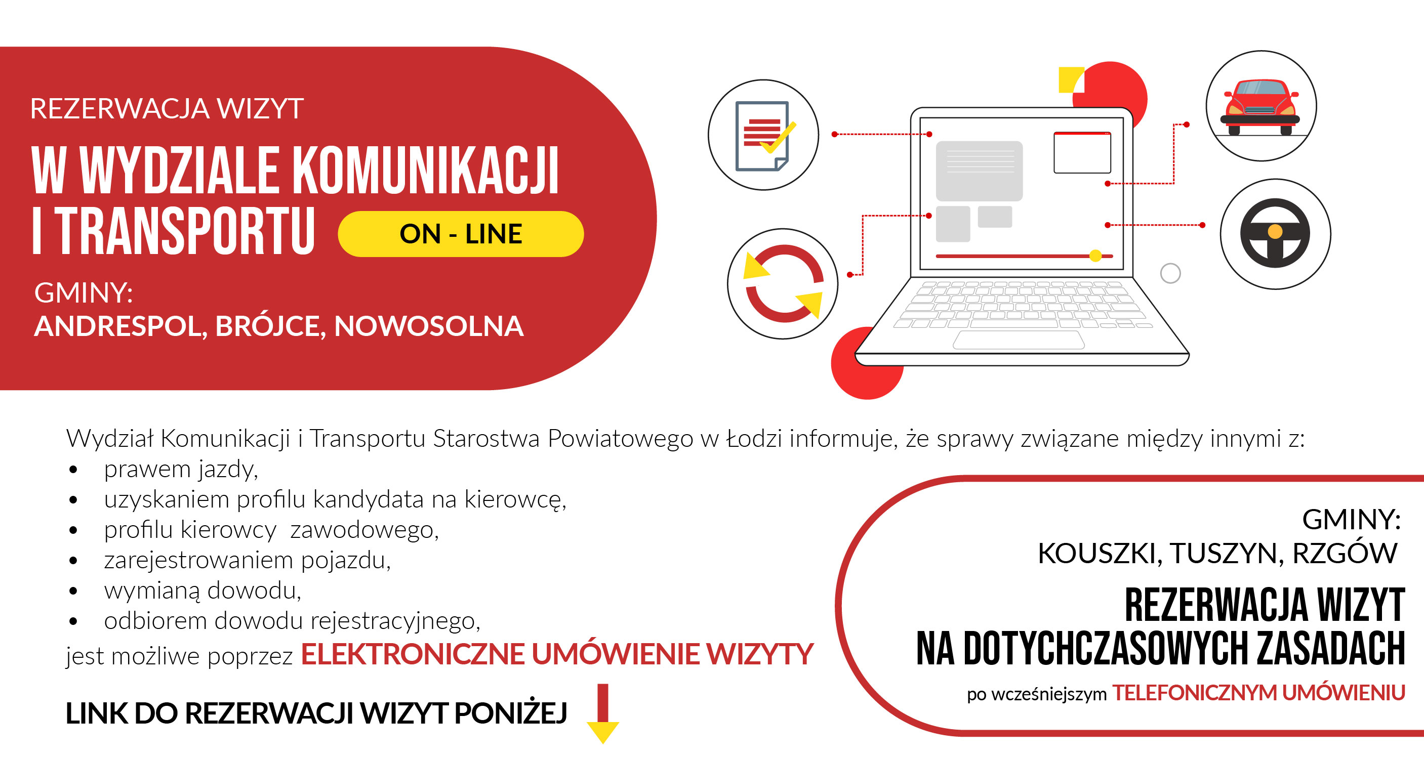 Umawianie wizyt online w Wydziale Komunikacji i Transportu