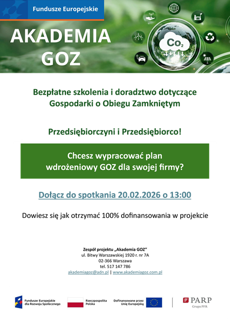 Bezpłatne szkolenia i doradztwo dotyczące Gospodarki o Obiegu Zamkniętym